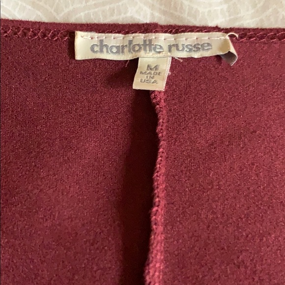 Suede Burgundy Mini Dress - Picture 3 of 3